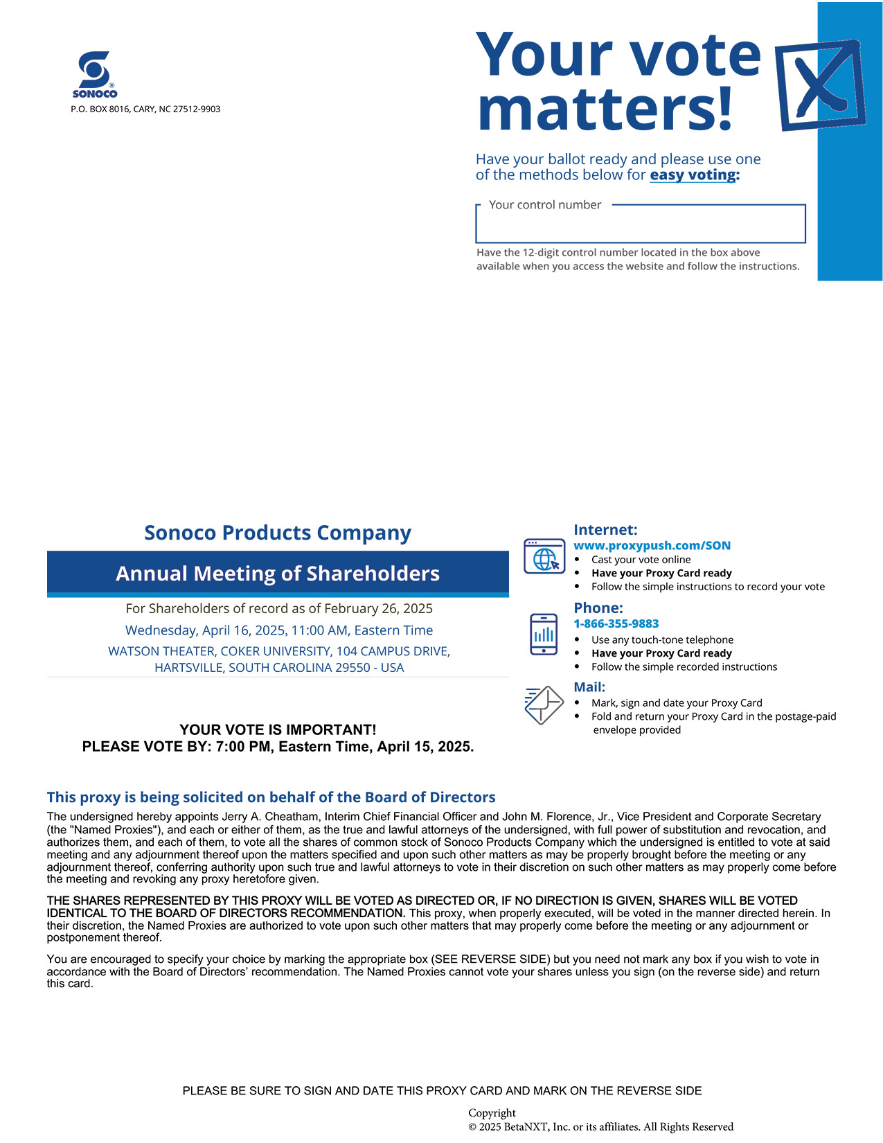 [MISSING IMAGE: px_25sonocoproxy1pg01-4c.jpg]