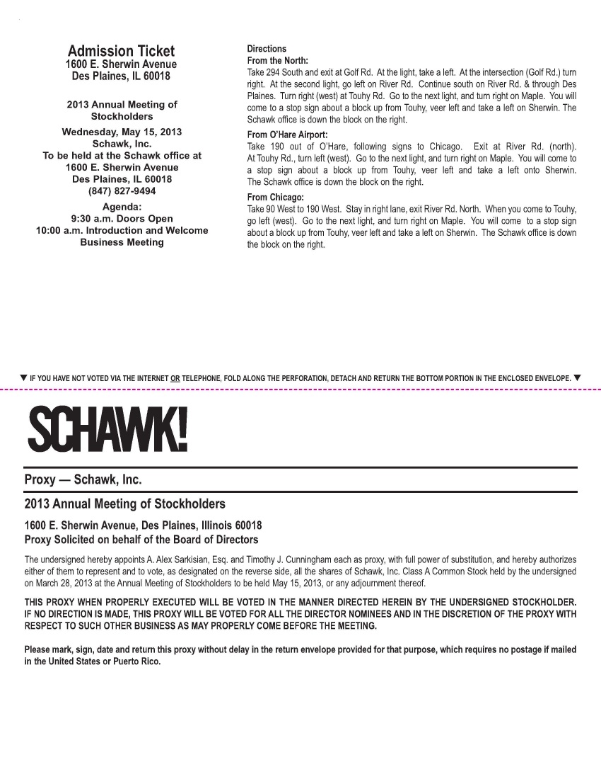 Schawk Proxy Card - Page 2