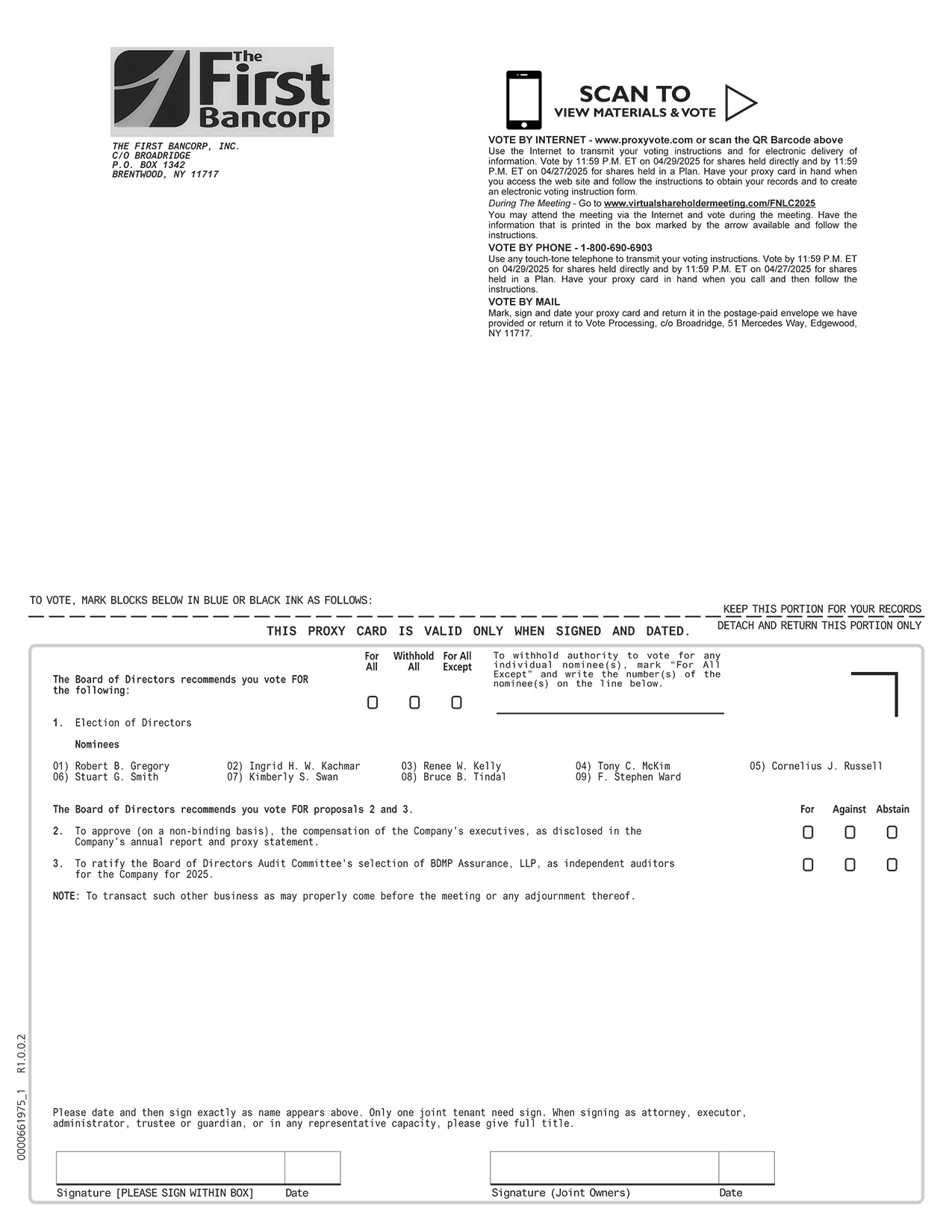 [MISSING IMAGE: px_25firstbanproxy1pg01-4c.jpg]