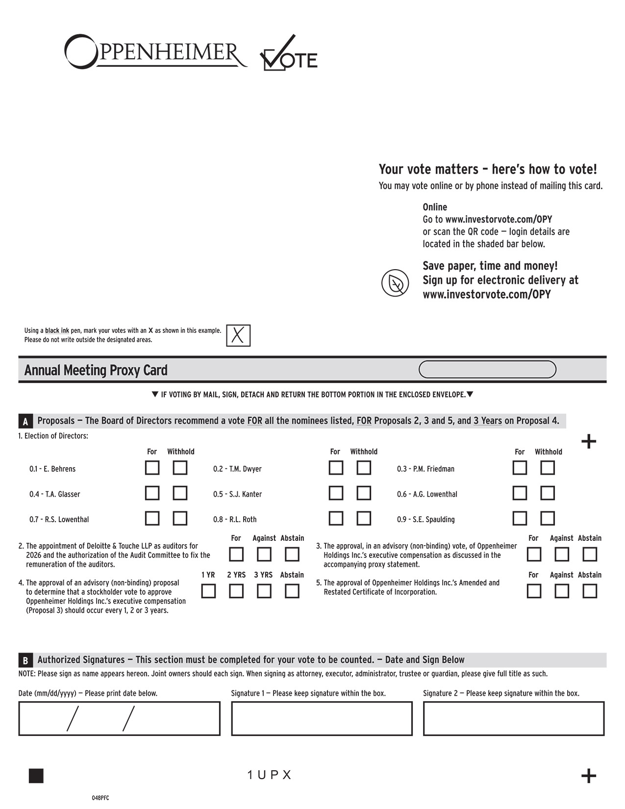 [MISSING IMAGE: px_26oppenheimproxy01pg1-bw.jpg]
