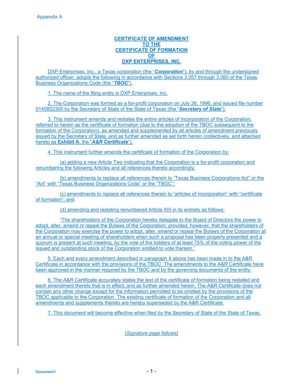 Microsoft Word - Cumulative Redline DXP Certificate of Formation.docx001.jpg