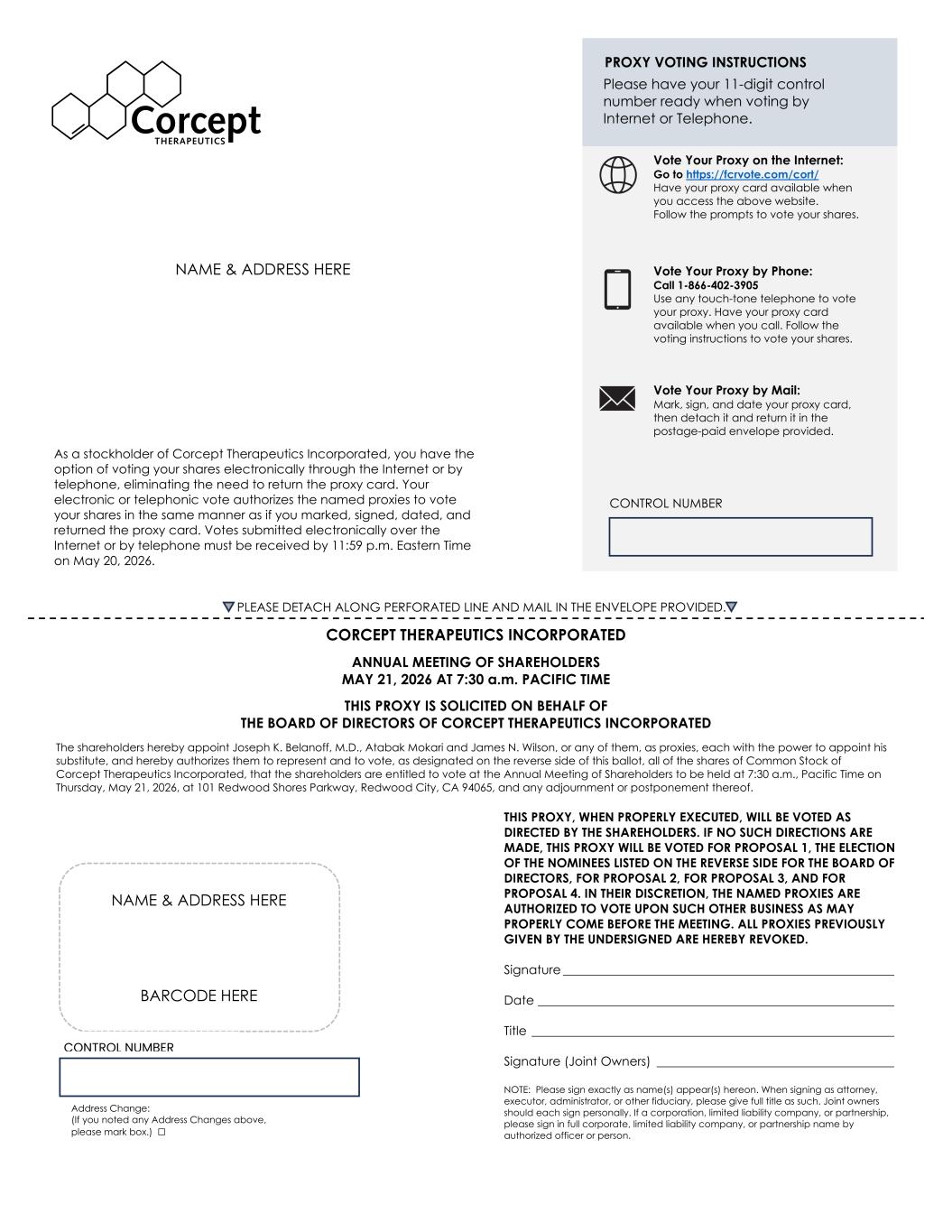 Microsoft Word - Corcept Therapeutics Incorporated. Proxy Card v.7.docx001.jpg