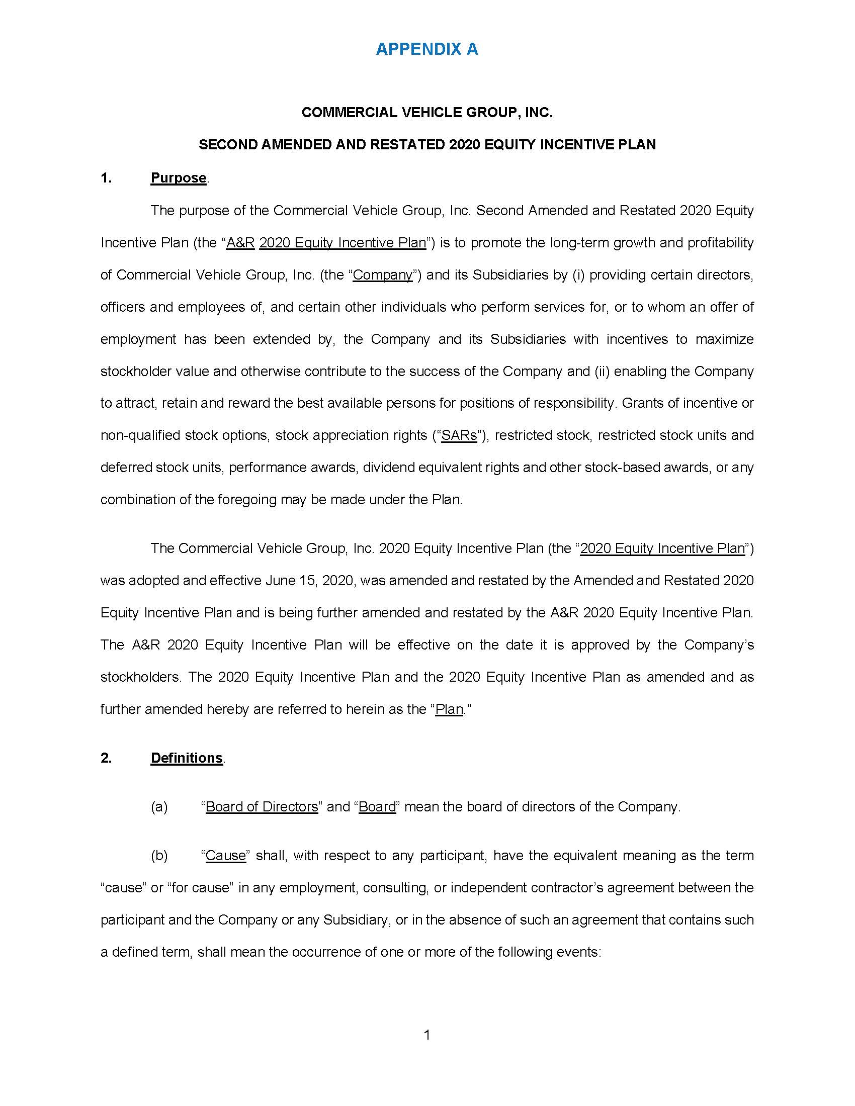 Appendix A Second AR 2020 Equity Incentive Plan-FINAL Include in 2026Proxy Updated Font Pg 1 v3.jpg