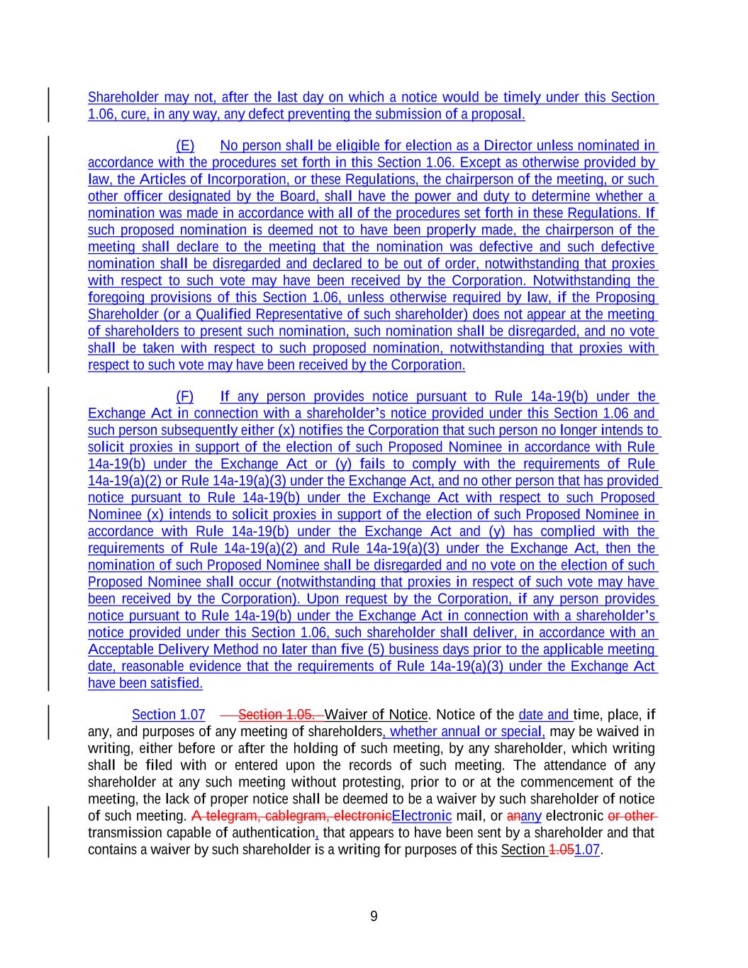 Litera Compare Redline - DSW Current Regulations and DBI - Second Amended and Restated Code of Regulations of DBI (10 3) (3 16 EC Updates) (TH Updated 3-18-26)-4899-9249-0137-v1009.jpg