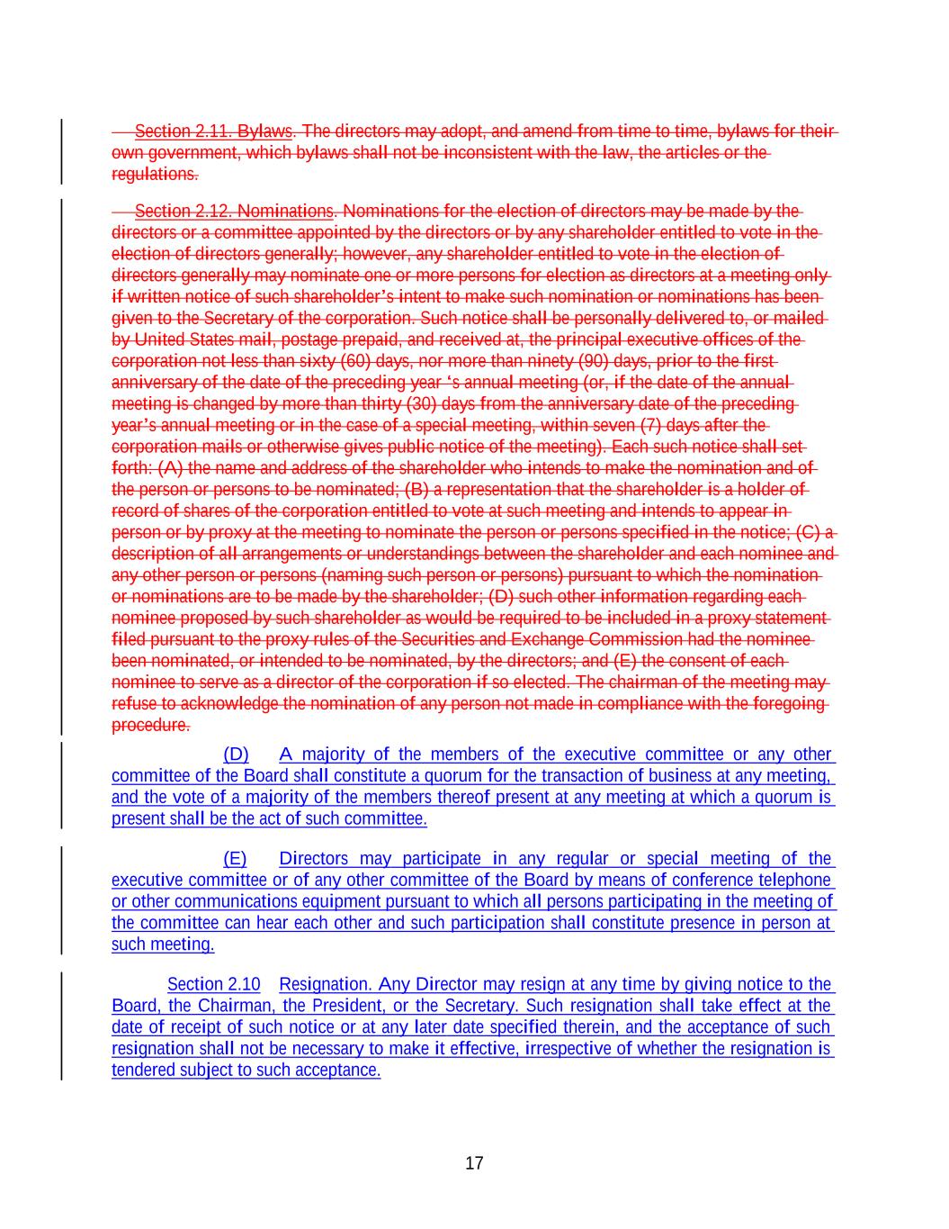 Litera Compare Redline - DSW Current Regulations and DBI - Second Amended and Restated Code of Regulations of DBI (10 3) (3 16 EC Updates) (TH Updated 3-18-26)-4899-9249-0137-v1017.jpg