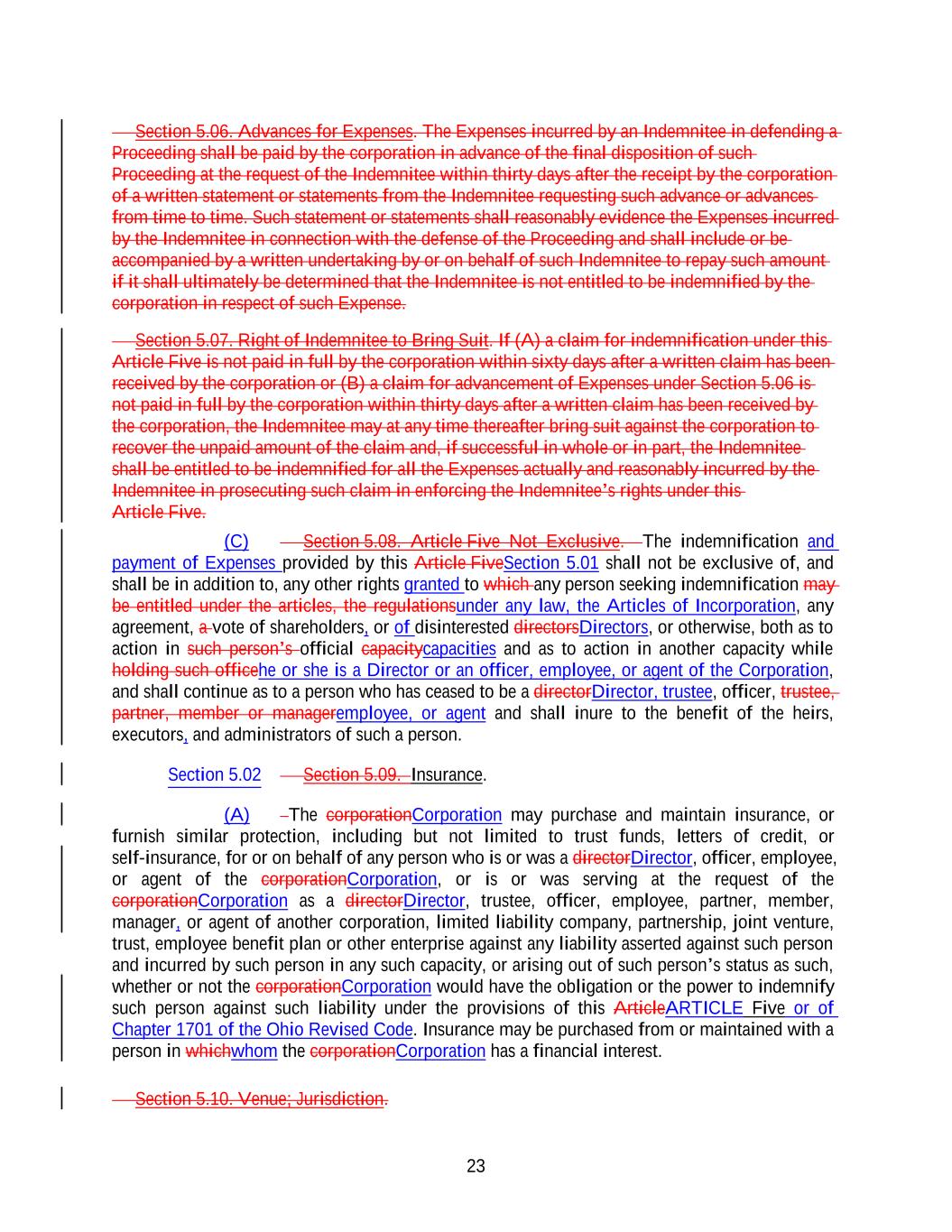 Litera Compare Redline - DSW Current Regulations and DBI - Second Amended and Restated Code of Regulations of DBI (10 3) (3 16 EC Updates) (TH Updated 3-18-26)-4899-9249-0137-v1023.jpg