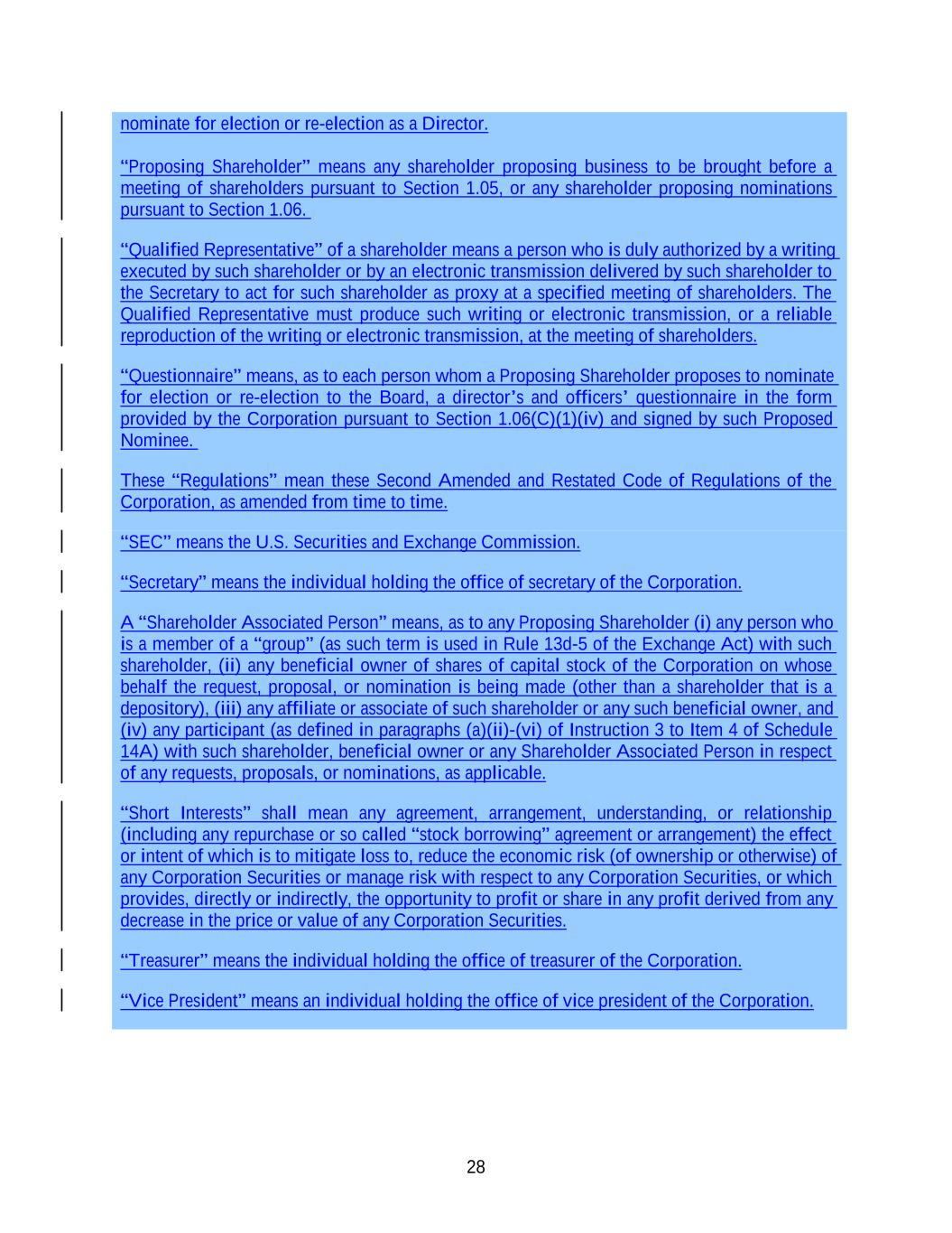 Litera Compare Redline - DSW Current Regulations and DBI - Second Amended and Restated Code of Regulations of DBI (10 3) (3 16 EC Updates) (TH Updated 3-18-26)-4899-9249-0137-v1028.jpg