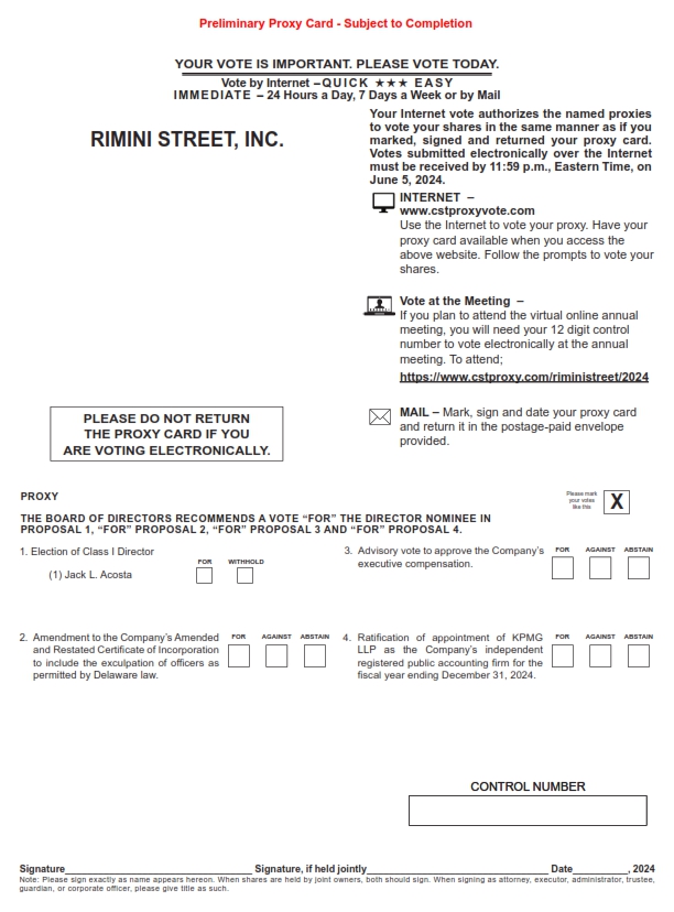 RMNI - 2024 Annual Meeting - PRELIMINARY Proxy Card - Front_001.jpg