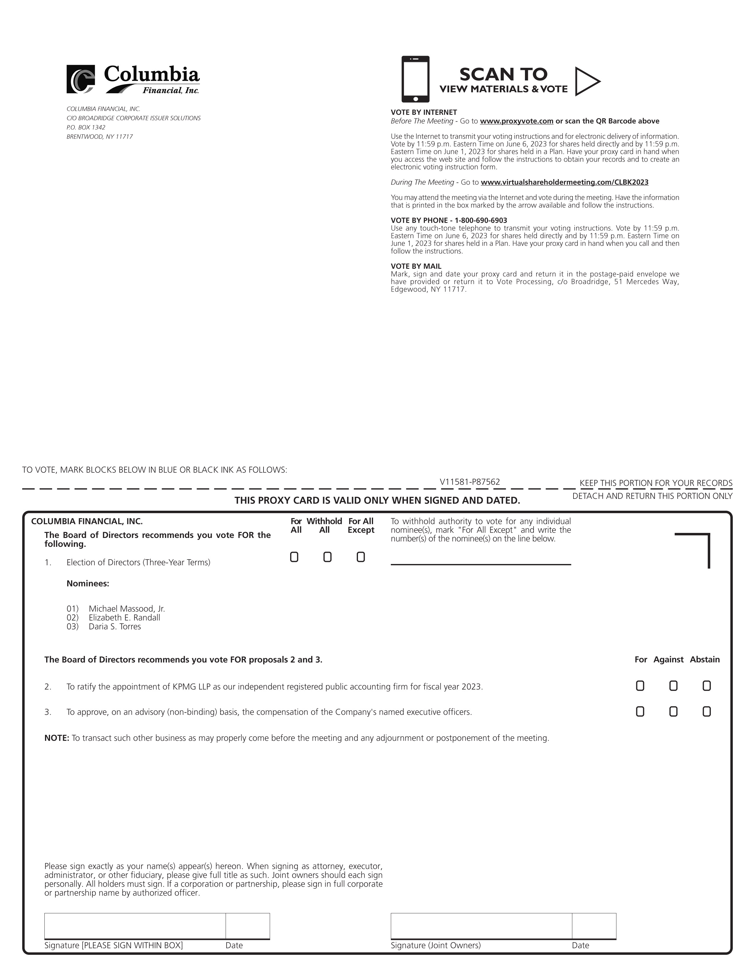 [MISSING IMAGE: px_columbiaproxy1pg1-bw.jpg]