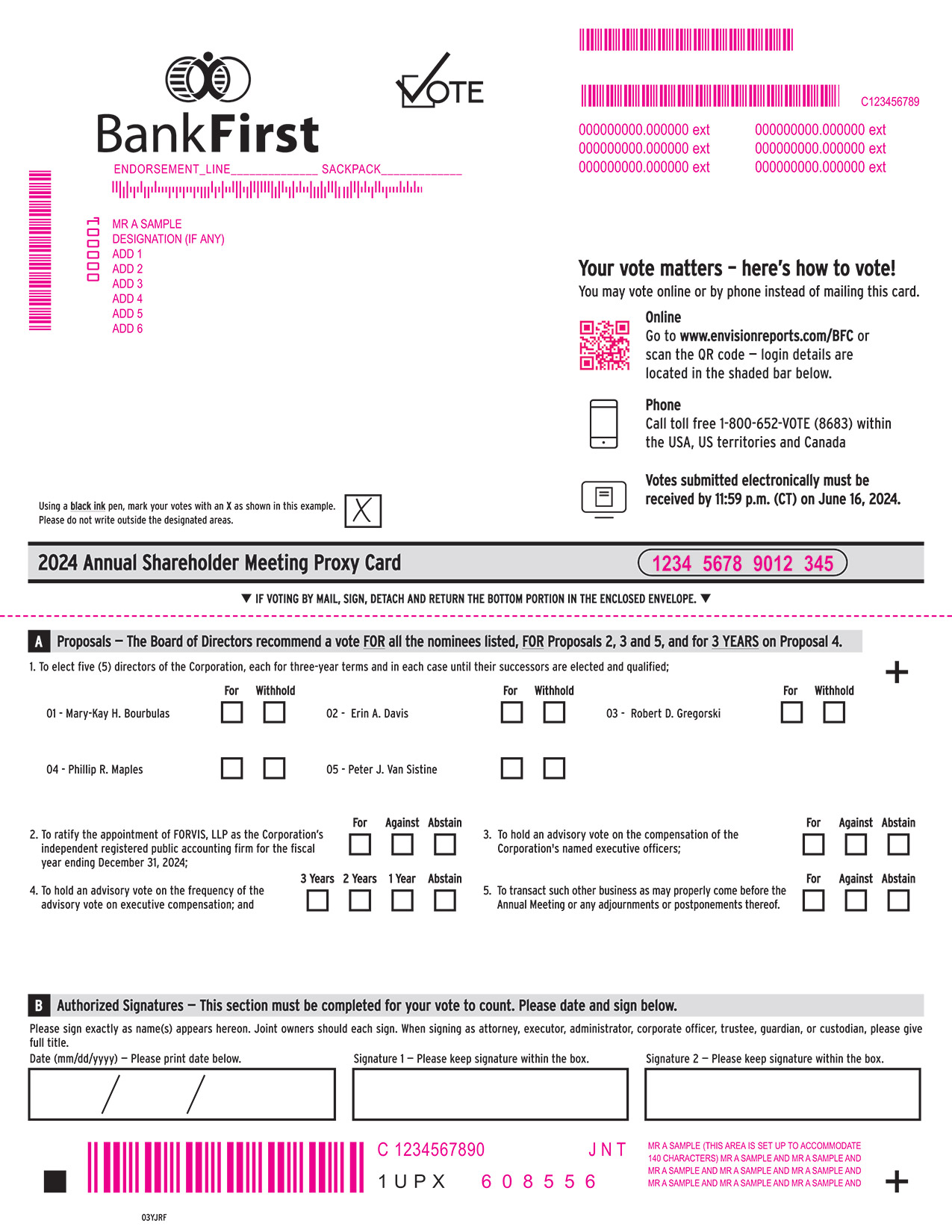 [MISSING IMAGE: px_24bankfirstproxy1pg1-4c.jpg]