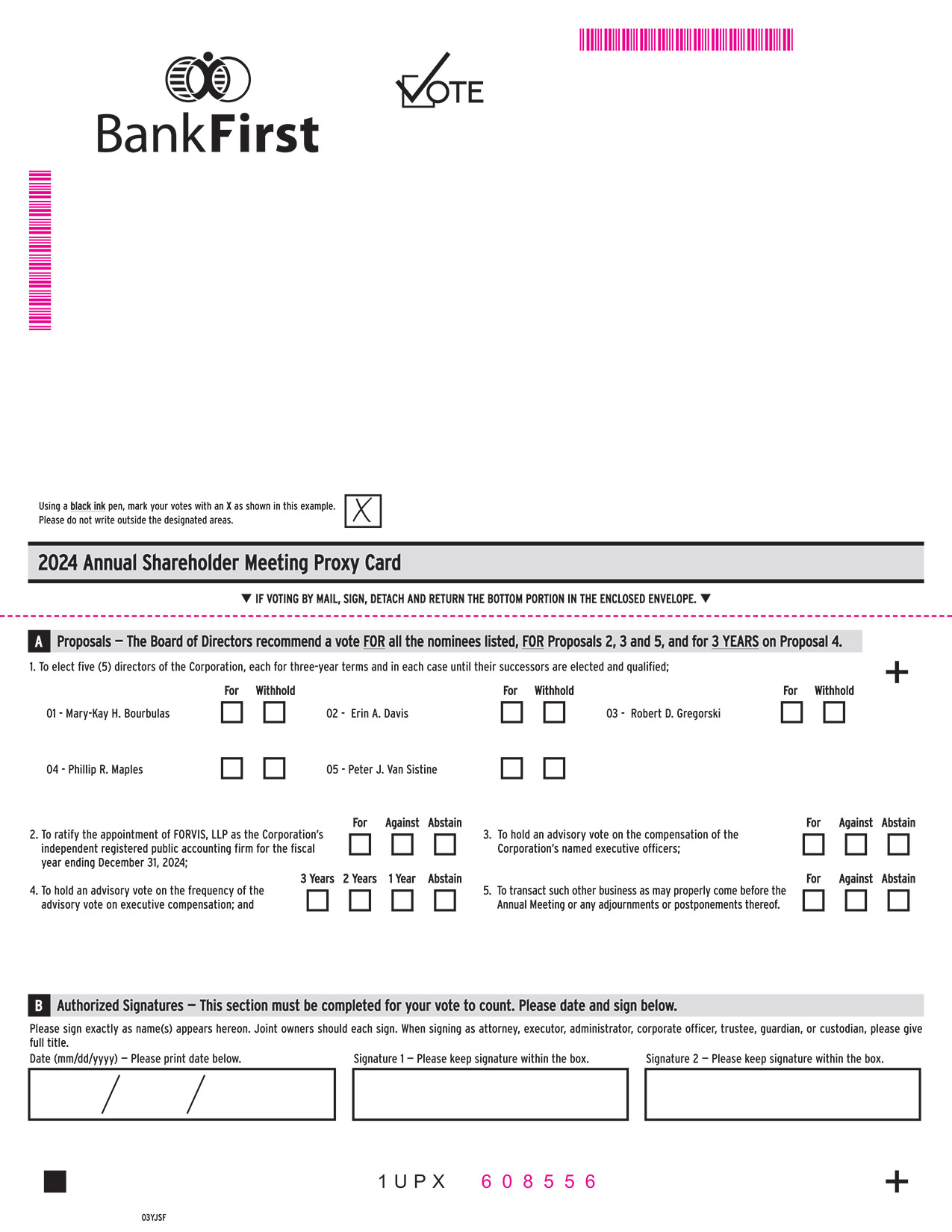 [MISSING IMAGE: px_24bankfirstproxy2pg1-4c.jpg]