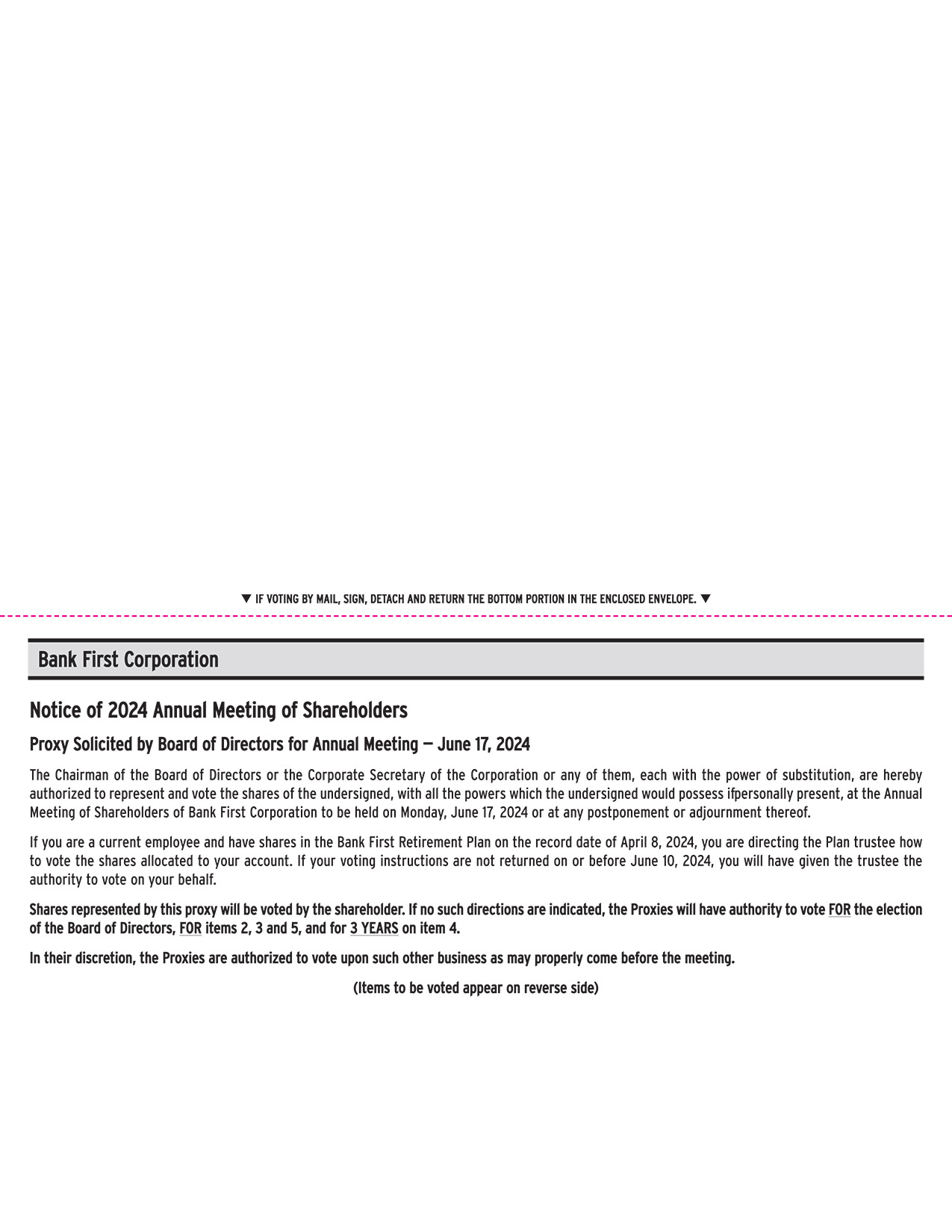 [MISSING IMAGE: px_24bankfirstproxy2pg2-4c.jpg]