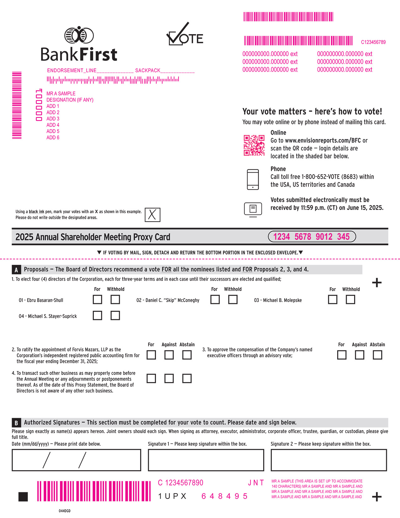[MISSING IMAGE: px_25bankfirstproxy2pg01-4c.jpg]