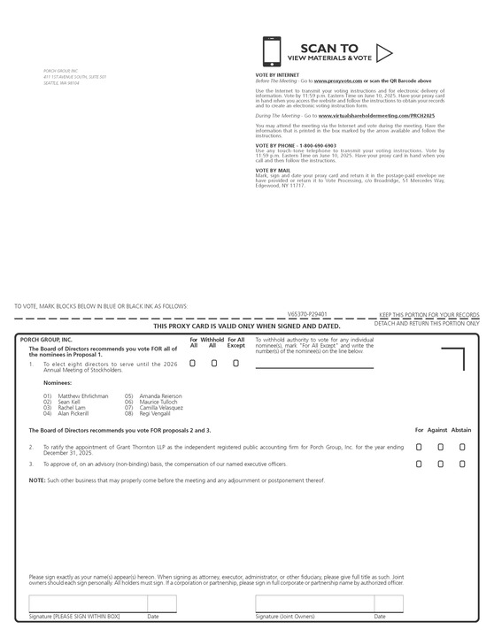 2025 PORCH GROUP, INC. Proxy Card - Final Page 1.jpg