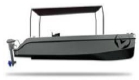 A black boat with a canopy

AI-generated content may be incorrect.