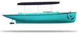 A blue boat with a black roof

AI-generated content may be incorrect.