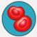 Red blood cells in a blue circle
Description automatically generated