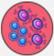 A red circle with blue and purple circles
Description automatically generated